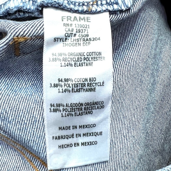 🚫SOLD! NWT🤩 |•FRAME DENIM•| Le High Straight High-Rise Raw Edge Slit Jeans - Picture 12 of 16